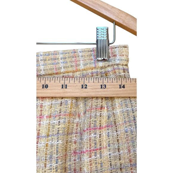 Vintage David Hayes Tweed Boucle Skirt Suit sz 8 Butter Yellow Event Wedding - Picture 9 of 10